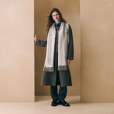 リバーシブルマフラー - ブルー | Hermès - エルメス-公式サイト
